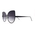 thumbnail image 3 of Super Dapper Round Cat Ear Tip Metal Rim Neat Sunglasses Black - Smoke, 3 of 4