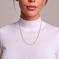 thumbnail image 2 of 14K Solid Yellow Gold 3mm Round Cable Rolo Link Chain Belcher Necklace, 2 of 10