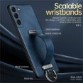 thumbnail image 5 of Nalacover Wristband Case for Samsung Galaxy S24 with Ring Wrist Hand Strap, Metallic Premium PU Leather Slim TPU Bumper Shockproof Lens Protection for Galaxy S24 Phone Case, Darkblue, 5 of 10