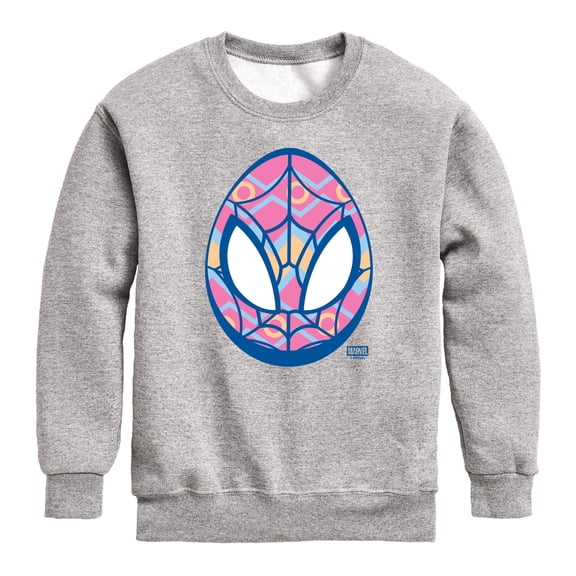 Spider-Man - Easter Egg Mask - Youth Boys Crew Fleece Sweatshirt