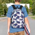 thumbnail image 4 of Goofa Boho elephant Pattern Lightweight Student Backpack for School, Water-Resistant, Adjustable Straps, Fits 15" Laptop, Multiple Pockets for Books, Accessories, 4 of 6