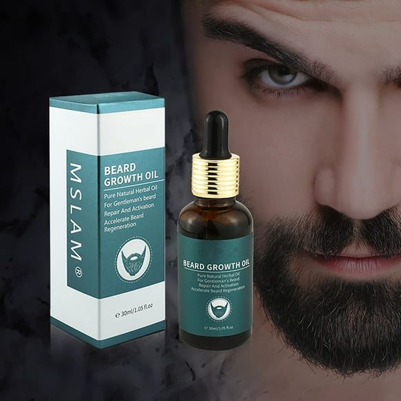 Aceite para barba para hombres: sutil aroma a sándalo que hidrata profundamente y suaviza la barba. Añadiendo aceite de karité natural Flashnatural 30 ml. Grasa para barba.