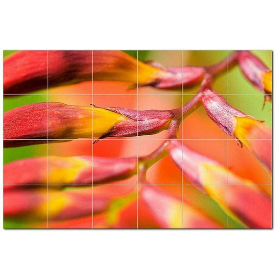 Flower Picture Ceramic Tile Mural Kitchen Backsplash Bathroom Shower, 404938-XL6