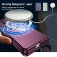 thumbnail image 2 of Magnetic Case for Samsung Galaxy Z Fold 3 Case with Kickstand & Ring Holder, [Compatible with MagSafe Charging] Slim Ultra PC Back Scratch-Resistant Military Grade Shockproof Case, Wine, 2 of 7
