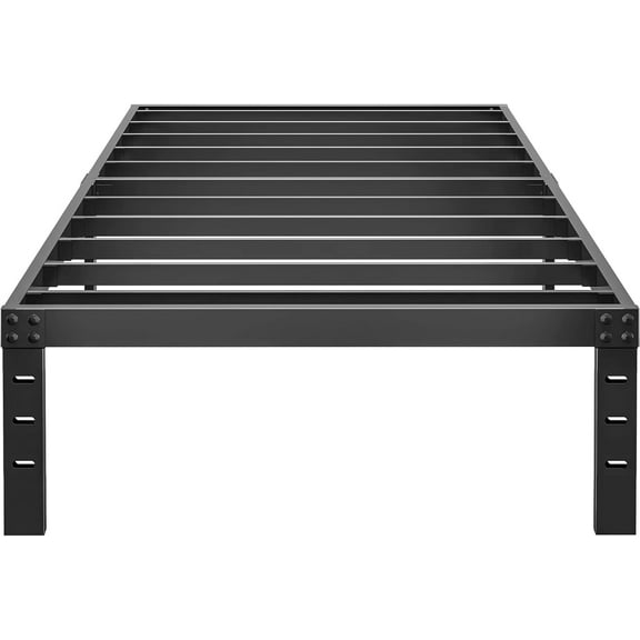 12 Inch Twin XL Size Bed Frame - No Box Spring Needed Heavy Duty Metal Platform Mattress Foundation with Steel Slats, Non-Slip Noise Free Easy Assembly Black Bedframes