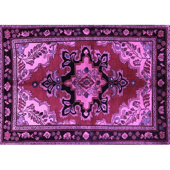 Ahgly Company Indoor Rectangle Persian Purple Traditional Area Rugs, 8' x 12'