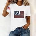 thumbnail image 6 of NTACZA Casual Cute Summer Tops T‑Shirts Crew Neck Usa American Flag Print Short Sleeve Festival Relaxed Fit Graphic Tees White, 6 of 7