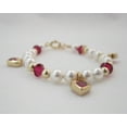thumbnail image 2 of Baby Infant Child Bracelet red ruby European crystal gold filled heart charms (BGHRW), 2 of 3