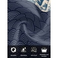 thumbnail image 7 of Blue Coastal Cloth Napkins Set of 4 Reusable Dinner Napkins, Japanese Style Wave Fish Textured Cocktail Napkin Washable Table Napkins for Wedding/Holiday Party/Baby Shower 20"x20", 7 of 7