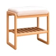 thumbnail image 5 of LHYY Natural Solid Wood Shoe Bench,Beech Wood Storage Rack Organizer with High Rebound Sponge Cushion, 5 of 9