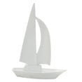 thumbnail image 2 of Escultura de velero minimalista de resina para el hogar, figura decorativa artística. Blanco, 2 of 9
