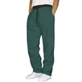 thumbnail image 2 of Baggy Sweatpants Mens Open Bottom Wide Leg Drawstring Waist Straight Sweat Pant 2026 Casual Workout Gym Athletic Trousers with Pockets Dark Green 2XL, 2 of 6