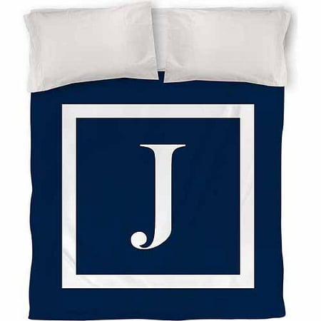 IDG Classic Block Monogram Duvet Cover, Blue