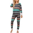 thumbnail image 1 of Asskyus Women’s Pajamas Tops and Pants Sets Cotton Racks, Ladies Long Sleeve Pants Christmas Printing, 1 of 5