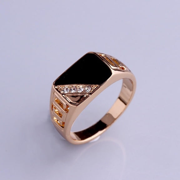 Fashion Men's Classic Square Alloy Oil Ring