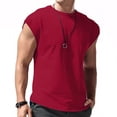 thumbnail image 4 of Men's Vest Casual Sleeveless Beach Retro Summer Solid Color Round Neck Sleeveless VestXL, 4 of 4