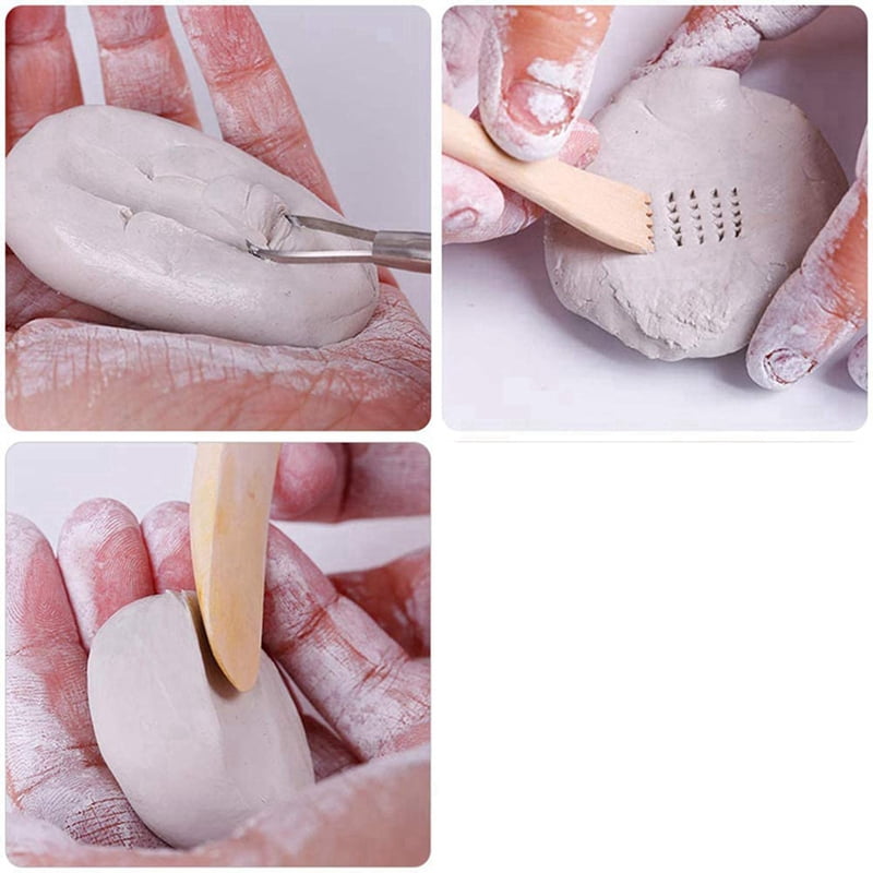 Pottery Clay Sculpting Tools, 220Pcs Wooden Handle Pottery Carving Tools & Metal Scraper & Plastic Clay Shaping Tools