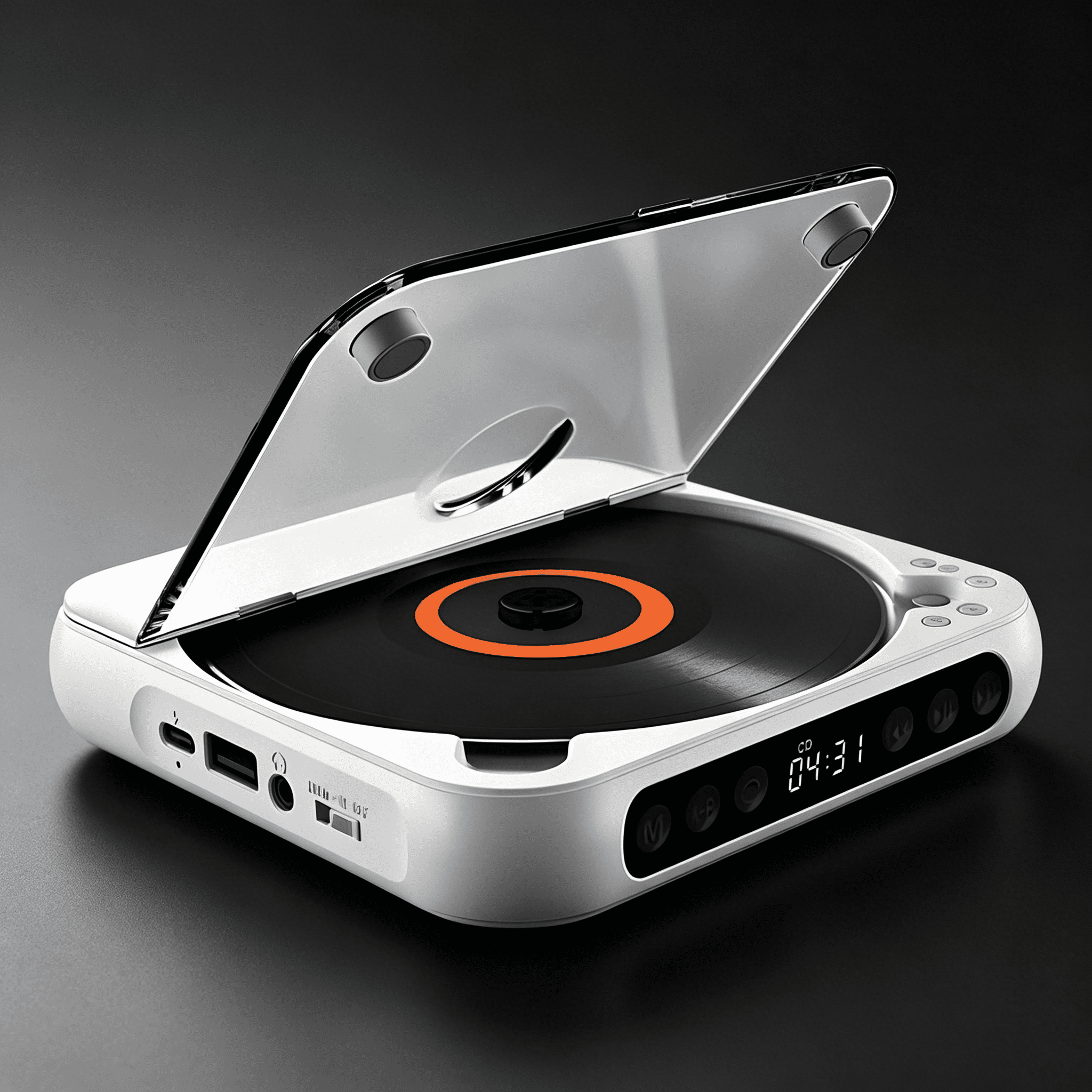 GJX 2026 New Portable Cd Player with Hifi Sound,Rechargeable Battery,Lcd Display-Compact,Lightweight 280G,Supports Aux/Usb,6-Hour Playtime,Type-C Charging,For Home&Travel