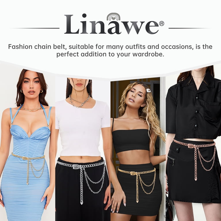 Linawe Multilayer Chain Belt for Women Girls Metal Belt  display picture 2