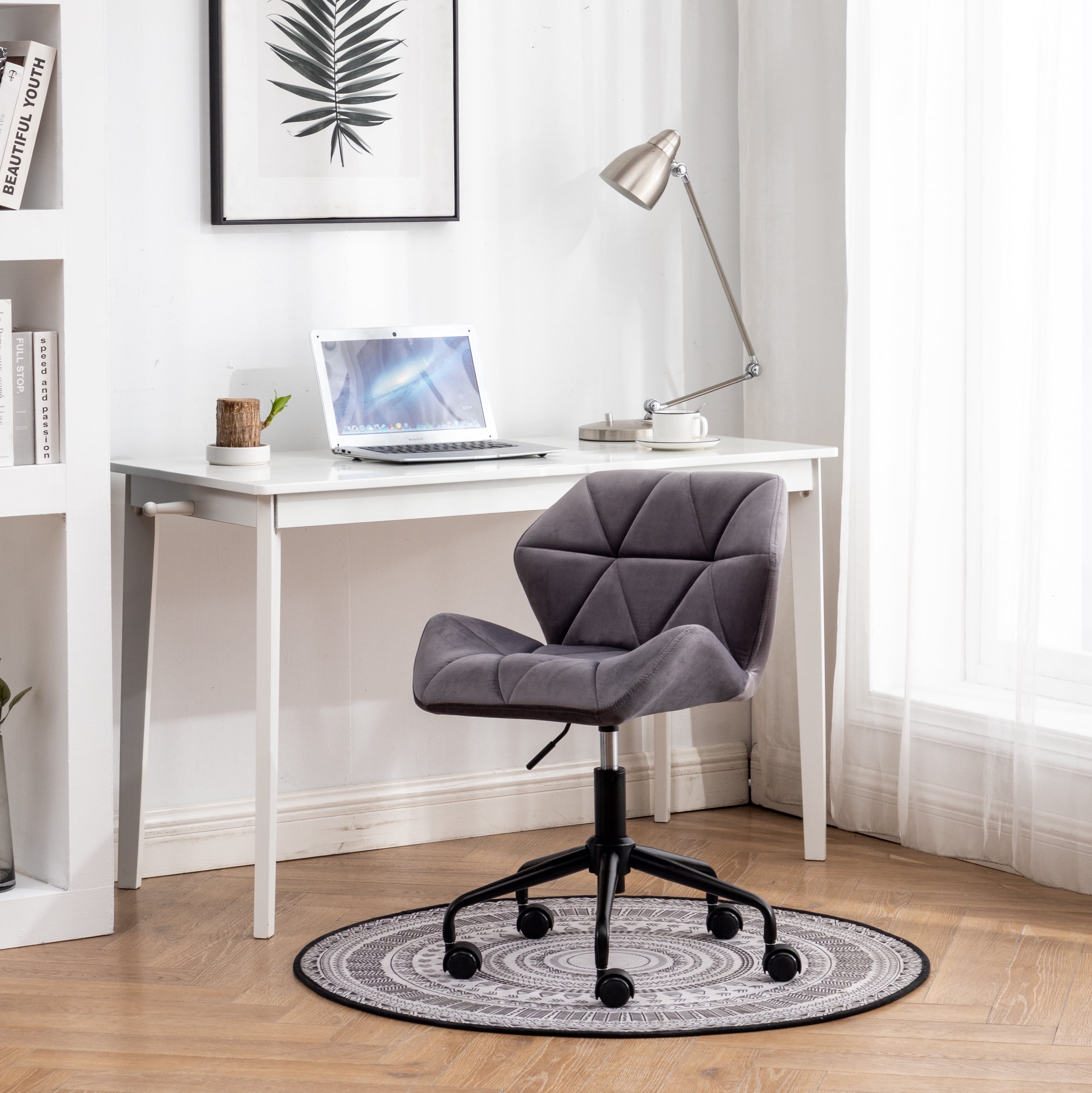 Eldon Diamond Tufted Adjustable Swivel Office Chair in Gray