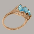 thumbnail image 3 of LBG British Made 18k Rose Gold Natural Blue Topaz Womens Promise Ring - 33 size options - Size 4.25, 3 of 5