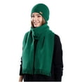 thumbnail image 5 of OWUUcdse Women's Hat & Scarf Sets, Two Pieces Soft Thermal Knitted Winter Beanie and Scarf Green Size One Size, 5 of 6