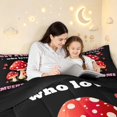 thumbnail image 5 of Homewish Kawaii Cartoon Mushrooms 7 Pieces Full Size Bedding Sets,Letter Heart Full Size Bed in a Bag,Black Red,Black Reversible, 5 of 8