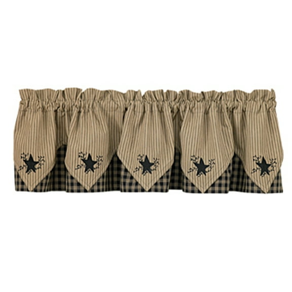 Park Designs Black Sturbridge Star Embroidered Valance 15''L