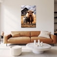 thumbnail image 2 of ADALE Highland Cow Canvas Wall Art Farmhouse Wall Decor Rustic Farm Animal Painting Cattle Picture Prints for Bathroom Kitchen Decor Framed 18x12 Inch, 2 of 6