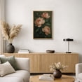 thumbnail image 5 of Framed Canvas Print Peony Floral Wall Art Dark Botanical Decorative for Living Room Bedroom - 16"x24" NATURAL, 5 of 8