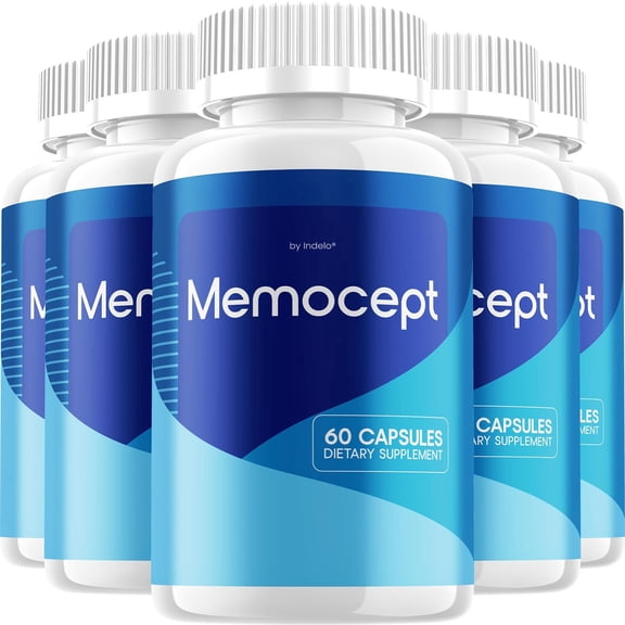 Memocept Capsules – Memocept Natural Blend Memory Focus Support Supplement, 5 Pack, 300 Capsules
