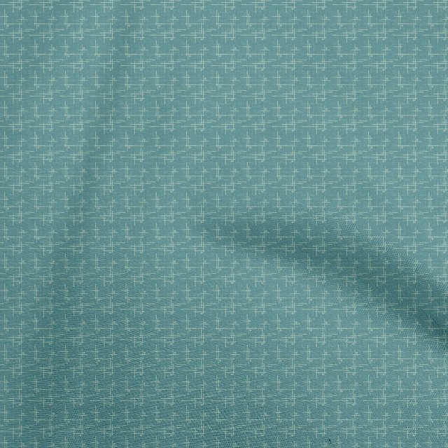 oneOone Cotton Flex Dark Teal Green Fabric Abstract Irregular Lines Sewing Craft Projects Fabric Prints By Yard 40 Inch Wide