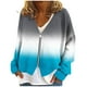 thumbnail image 2 of Chaqueta y abrigo informal de manga larga sin capucha para mujer, cárdigan cálido de moda con cremallera, chaqueta con cuello en V y manga larga, blusa para mujer, 2 of 5