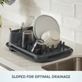 Rubbermaid Antimicrobial Dish Drying Rack with Drainboard, Raven Grey