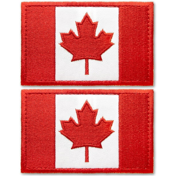 Anley Tactical Canada Flag Embroidered Patches (2 Pack) - 2x 3 Canadian  Flag Military Uniform Sew On Emblem Patch - Loop & Hook Fasteners Attach to  Tactical Hats, Garment & Gears 