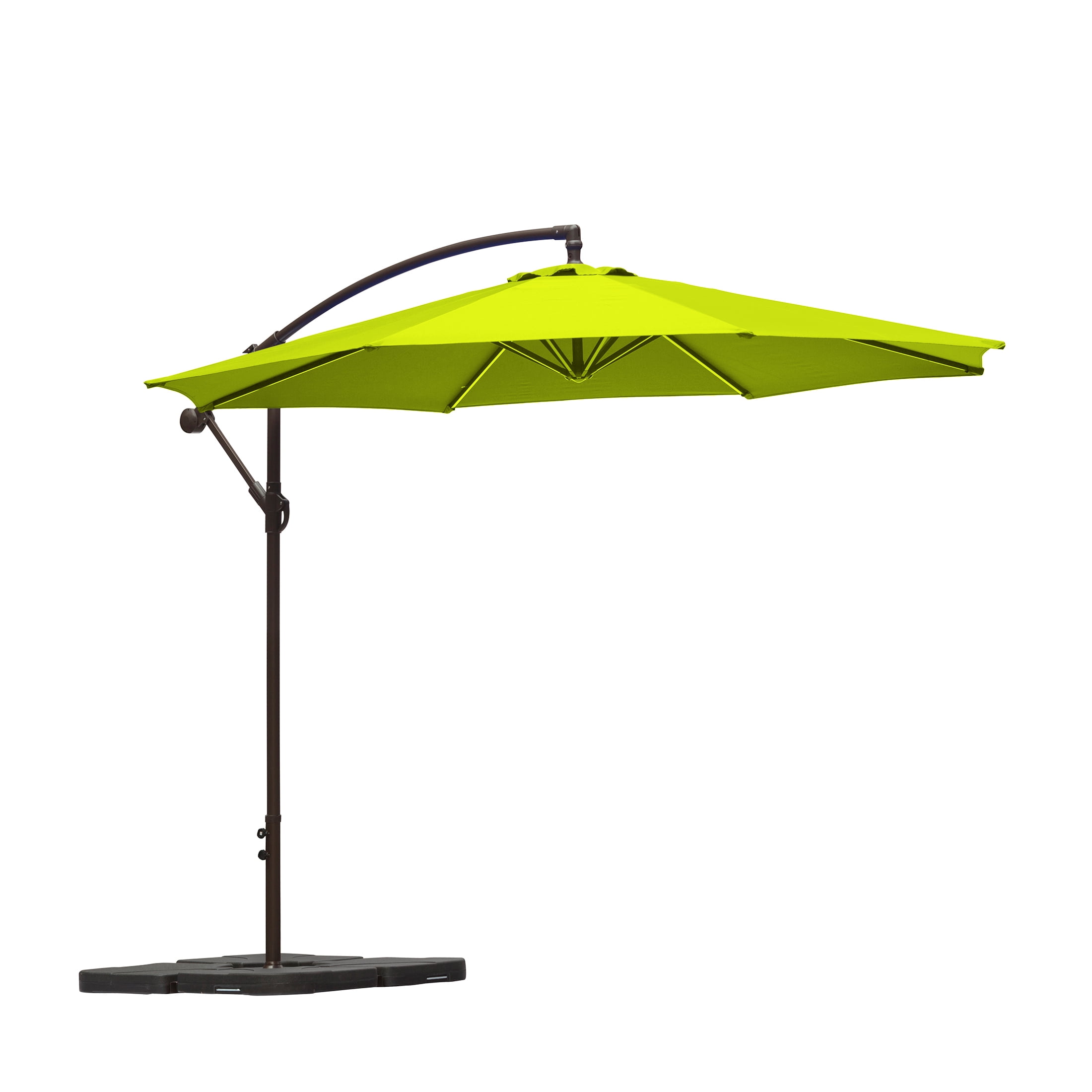 GARDEN 10" Ft Offset Cantilever Umbrellas w/ Base Weights Included for Outdoor Patio Shade, Lime