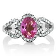 thumbnail image 2 of Gem Stone King 1.52 Ct Oval Pink Mystic Topaz 925 Sterling Silver Ring (Size 5), 2 of 4