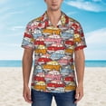 thumbnail image 2 of Logiee Cute Cars Print Mens Hawaiian Shirts,Loose-Fit Short Sleeve Button Down Tropical Aloha Beach Shirt,Summer Vacation Wedding Tops,Medium, 2 of 7