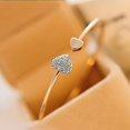 thumbnail image 2 of Bracelets adjustable double-heart bow crystal cuff opening bracelet silver-361188 (HHHC), 2 of 5