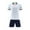 White, variant on CYRBOKO Boy's Athletic Outfit Sets, Crewneck Short Sleeve Elastic Waist Quick-dry Sports T-Shirt with Shorts Red Size 8 T