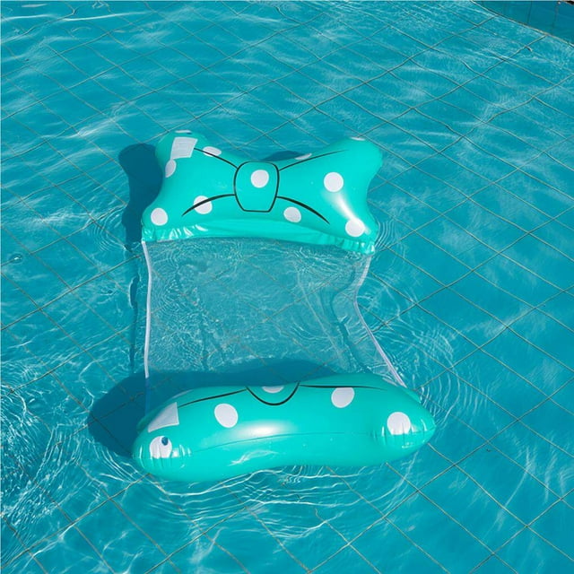 pitrice Bow Knot Water Swimming Hammock PVC Inflatable Water Hammock Adult Swimming Water Hammock Floating Row Inflatable Pool Floating Swing Bed for Swimming Accessories