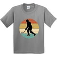 thumbnail image 3 of Inktastic Hockey Player Retro Sunset Youth T-Shirt, 3 of 5