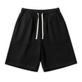 thumbnail image 5 of Migroa Men's Denim Shorts Baggy Jean Shorts Elastic Drawstring Waist Baggy Jorts Streetwear Summer Casual Loose Fit Wide Straight Leg Jorts Black L, 5 of 8