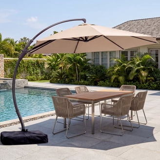 8 offset patio umbrella PURPLE LEAF 8-ft Aluminum Light Gray Crank Cantilever Patio Umbrella  LS04XHS08-LG at Lowes.com