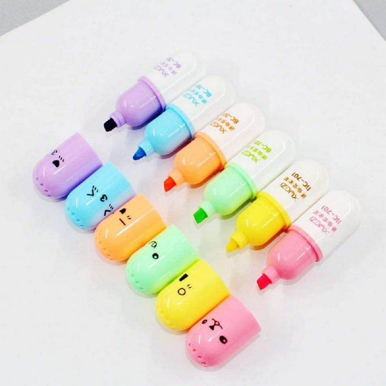 Cute Stamps, Neon Marker Pens, Highlighters, School Supplies, Kawaii  Stationery, Korean Stationery 