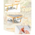 thumbnail image 4 of Stainless Steel Chafing Dishes Buffet Set, 8 Qt 2/4/6 Pack Rectangular Catering Chafer Warmer Set with Trays Pan, Lid and Folding Frame Stand, for Kitchen Party Banquet Dining, 4 of 7