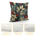 thumbnail image 4 of Patifu   Christmas Pillow Covers Pcs, Navy Blue Red Floral Decorative Throw Pillows for Couch, Xmas Winter Flower Outdoor Decor Pillowcase Cushion Cover for Bed Sofa 20x20in, 4 of 5