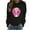 Black, variant on Jinhomg Womens Cute Breast Cancer Sweatshirt Comfy Long Sleeve Pink Ribbon Print Tops Casual Loose Fall Winter Pullovers Green XL