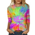thumbnail image 1 of Chandails de Course à Manches Longues en Verre Rouge de Noël pour Femmes Imprimés à Col Rond Trois T-Shirts à Manches Longues T-Shirt Décontracté à Manches Trois Quarts T-Shirts à Manches Longues pour Femmes Chemise Haut, 1 of 5