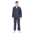 thumbnail image 1 of GLOBAL Conjunto de Pijama de Tejido Liso de Manga Larga para Hombre, Ropa de Dormir de Algodón, Ropa de Dormir Cómoda, Línea Roja a Cuadros L, 1 of 7